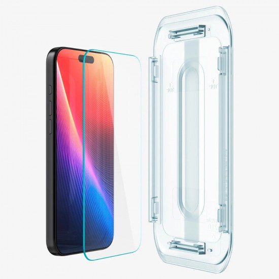 Стъклен протектор Spigen GLAS.tR EZ Fit  с цяло лепило, За iPhone 17 Pro (6.3), Прозрачен от Fonax.bg