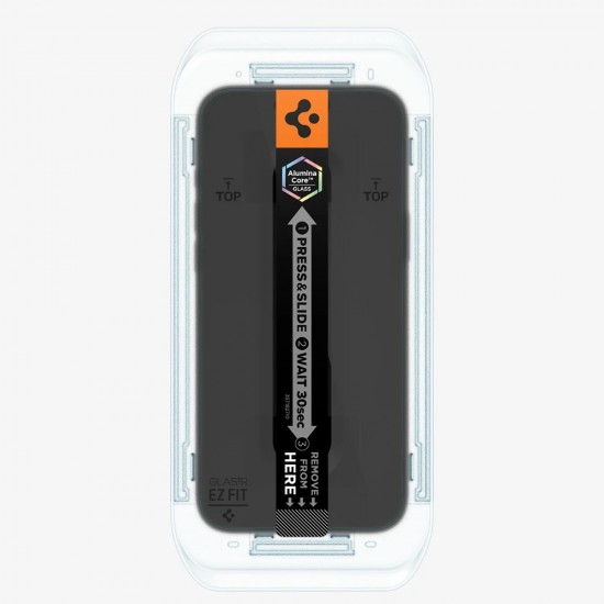 Стъклен протектор Spigen GLAS.tR EZ Fit  с цяло лепило, За iPhone 17 Pro (6.3), Прозрачен от Fonax.bg