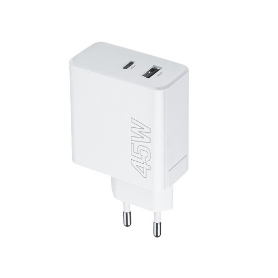 Зарядно устройство Maxlife MXTC-07-45AC PD QC 1x USB-C 1x USB 45W , Бяло от Fonax.bg