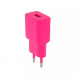 Зарядно устройство адаптер USB-A, Setty Barbie Style  220V, 2.4A, Цикламен