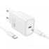 Зарядно устройство комплект HOCO N60 GaN, PD 20W, 3A, 1x USB-C + кабел USB-C, Бяло