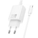 Зарядно устройство комплект HOCO N60, 20W, 3A, 1x USB-C + кабел USB-C, Бяло от Fonax.bg