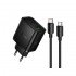 Зарядно устройство комплект HOCO N75 GaN, 65W  2x USB-C 1x USB-A + кабел USB-C - USB-C, Черно