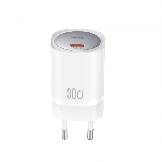 Зарядно устройство комплект XO CE20 PD 30W 1x USB-C +  кабел USB-C - USB-C, Бяло