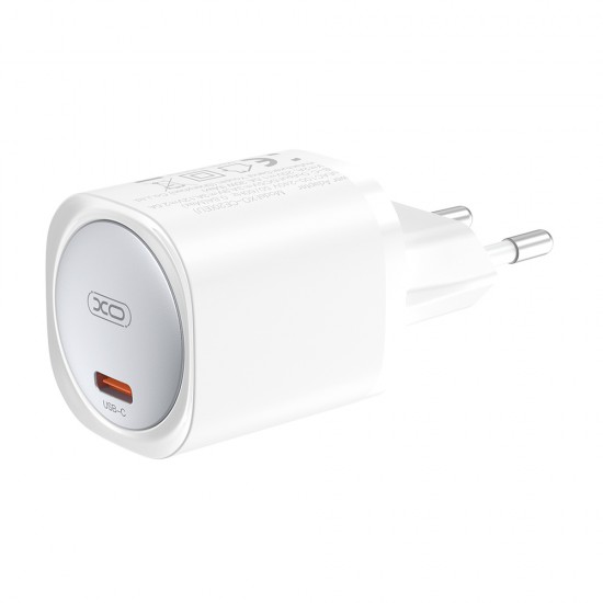 Зарядно устройство комплект XO CE20 PD 30W 1x USB-C +  кабел USB-C - USB-C, Бяло