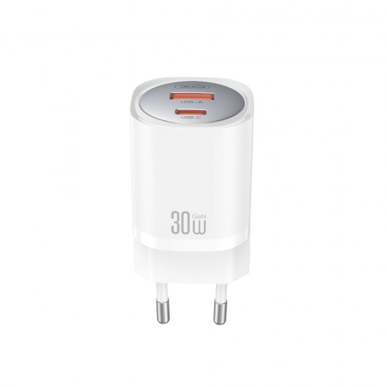 Зарядно устройство комплект XO CE21 PD 30W 1x Type C 1x USB + Type C - Type C кабел, Бяло от Fonax.bg