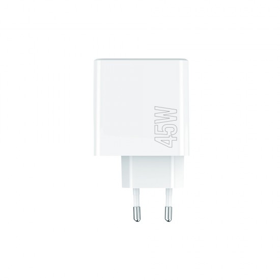 Зарядно устройство Maxlife MXTC-07-45AC PD QC 1x USB-C 1x USB 45W , Бяло от Fonax.bg