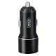 Зарядно устройство за кола адаптер XO CC30 с 2 USB изхода, Метален, 12V, 2.4A, Черен от Fonax.bg