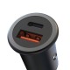 Зарядно устройство за кола адаптер XO CC38 с USB и Type C изход QC 3.0, Метален, 12V, 20W, Черен от Fonax.bg