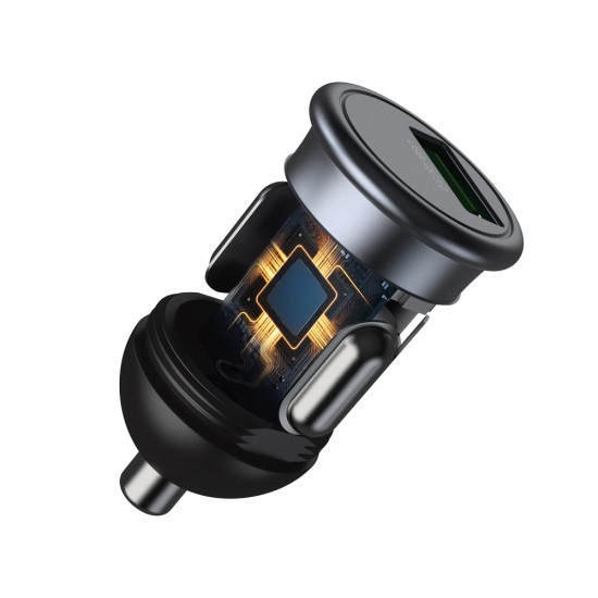 Зарядно устройство за кола комплект XO CC46 с USB изход QC 3.0, С кабел Type C-USB, 12V, 18W, 3A, Графит от Fonax.bg