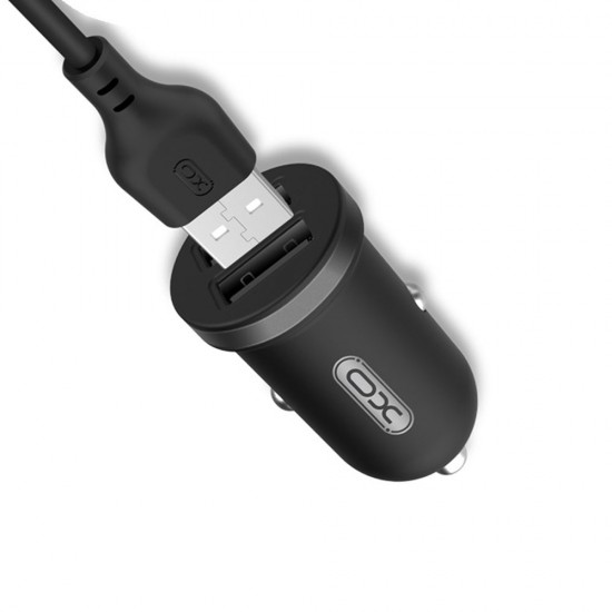 Зарядно устройство за кола комплект XO TZ08 с 2 USB изхода, С кабел Type C-USB, 12V, 2.1A, Черно от Fonax.bg