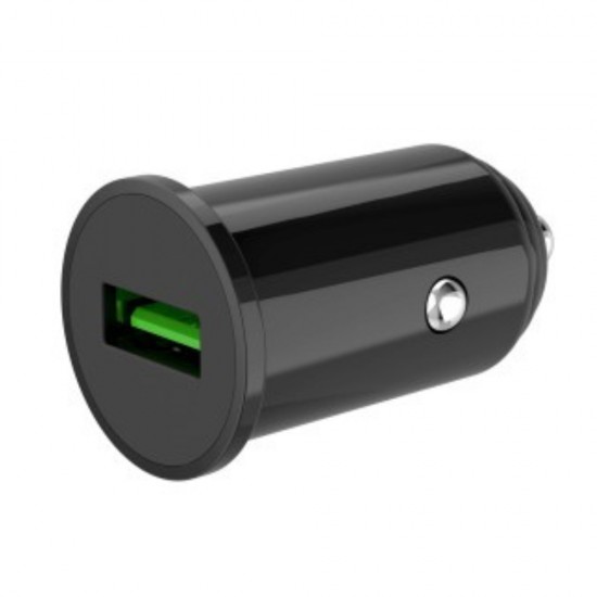 Зарядно устройство за кола комплект XO TZ12 с USB изход QC 3.0, С кабел Lightning-USB, 12V, 3A, Черно от Fonax.bg