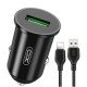 Зарядно устройство за кола комплект XO TZ12 с USB изход QC 3.0, С кабел Lightning-USB, 12V, 3A, Черно от Fonax.bg